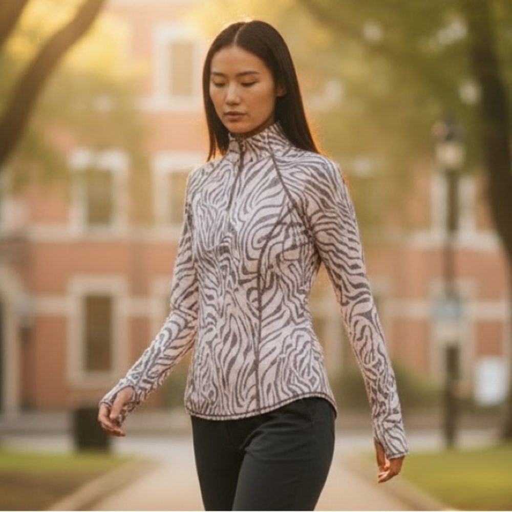 LOMON Long Sleeve Workout Top Quick Dry 1/4 Zip Pullover Top EUC S